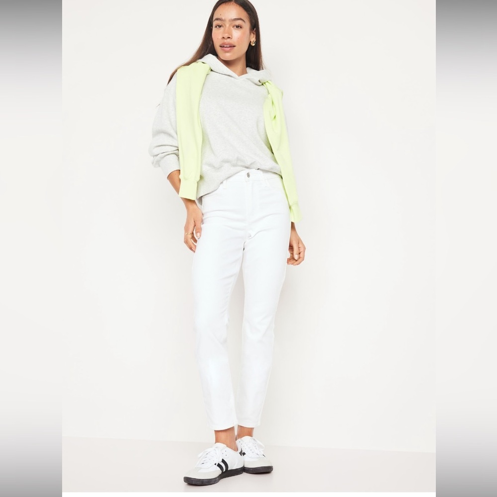 Trendy White High Stretch Jeans
